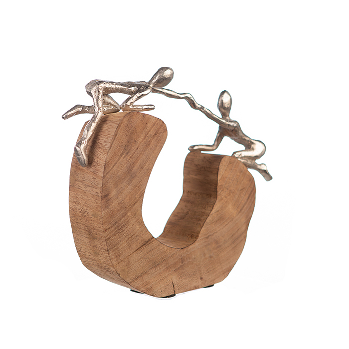 Figurina SUPPORT, lemn/aluminiu, 29x7x24 cm [2]