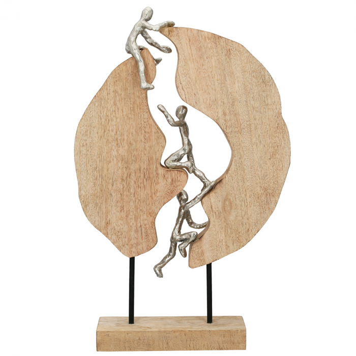 Sculptură, Up and out, Aluminiu, Lemn de mango, ecru, PU 1, L. 9 cm, L. 35 cm, H. 36 cm [3]