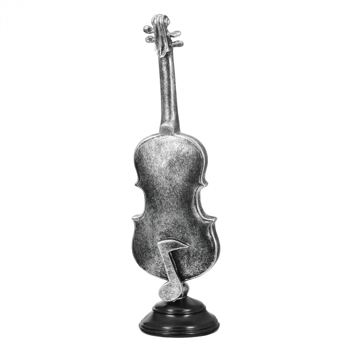Sculptură, Violoncello & Saxofon, Polirășină, argintie, PU 2, 2 buc. asortate, L. 10 cm, L. 14,5 cm, H. 36,5 cm [6]