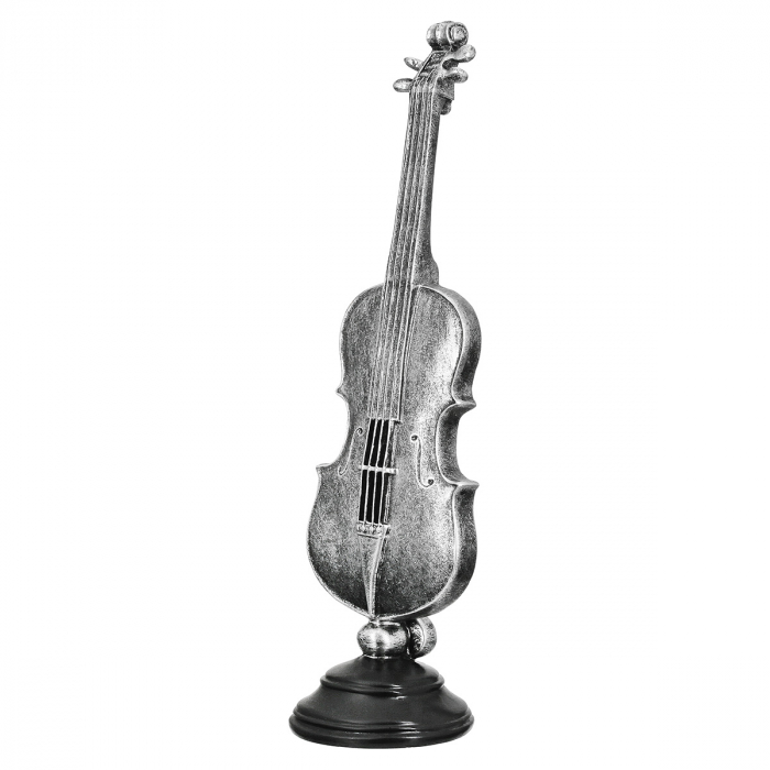 Sculptură, Violoncello & Saxofon, Polirășină, argintie, PU 2, 2 buc. asortate, L. 10 cm, L. 14,5 cm, H. 36,5 cm [5]