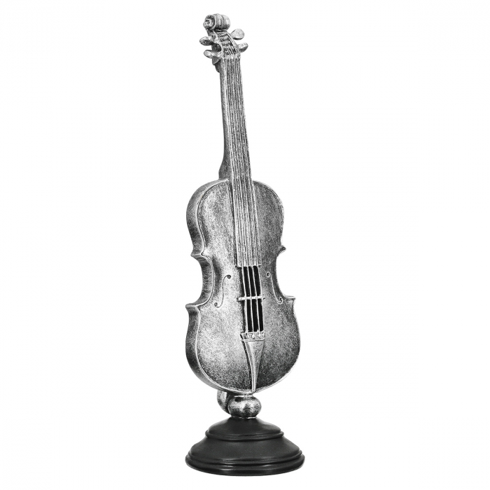 Sculptură, Violoncello & Saxofon, Polirășină, argintie, PU 2, 2 buc. asortate, L. 10 cm, L. 14,5 cm, H. 36,5 cm [4]