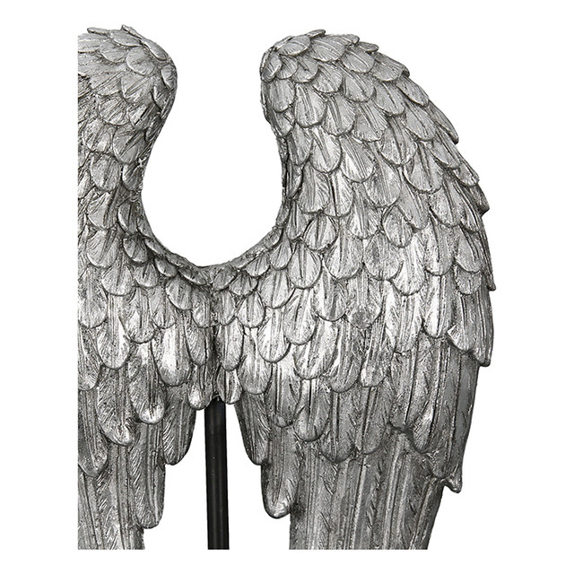 Sculptură, WINGS, polirasina, argintiu cu sclipici, 8X21X30 cm [5]