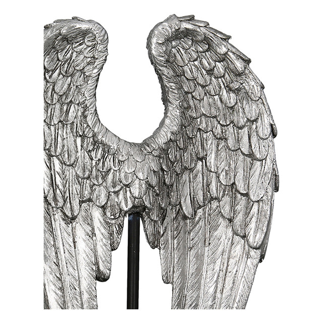 Sculptură, WINGS, polirasina, argintiu cu sclipici, 8X21X30 cm [4]
