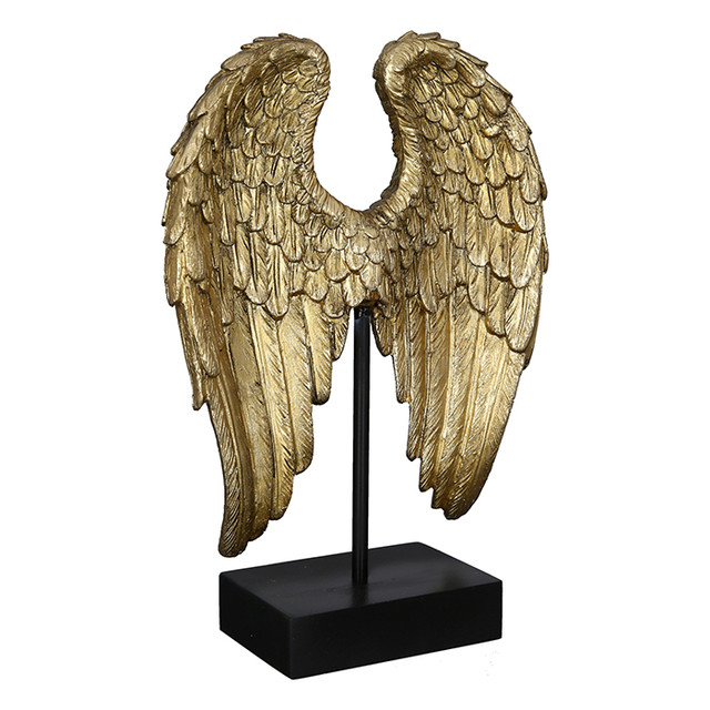Sculptură, WINGS, polirasina, auriu cu sclipici, 8X21X30 cm [4]