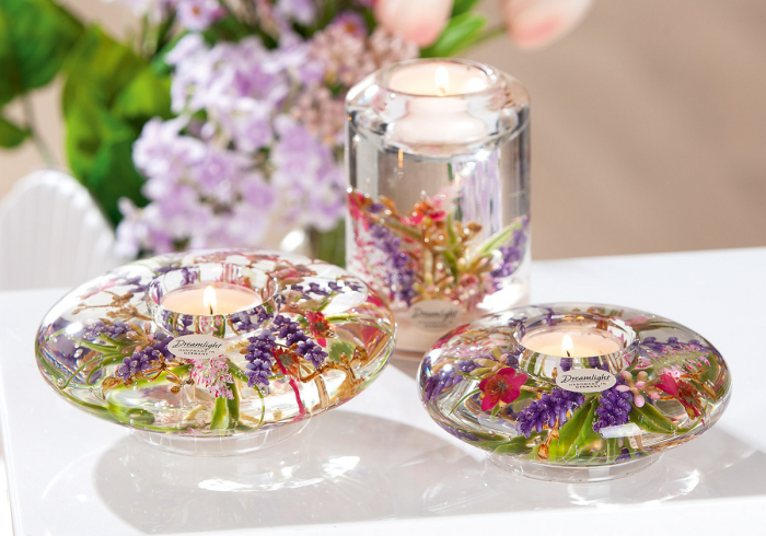 Serie 14 buc., Dreamlight, Suport lumânare tip pastilă, Sticlă, violet, PU 1 [3]