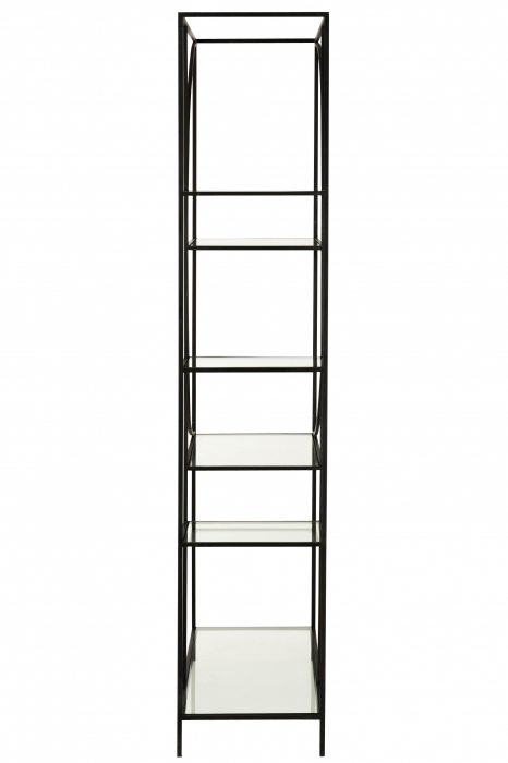 Set 2 biblioteci Circle, Sticla /Otel/Metal/Fier, Negru, 180.5x40x200.5 cm [3]