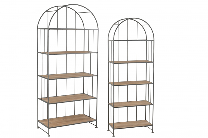 Set 2 biblioteci, Lemn, Maro, 80x40x182 cm [3]
