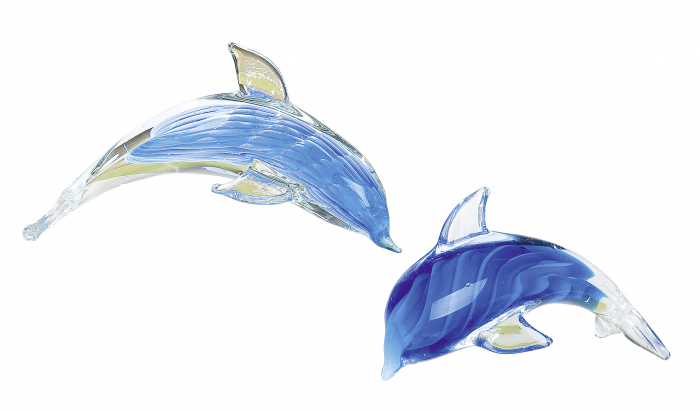 Set 2 deco DOLPHIN, sticla, 14x7X8 cm [2]