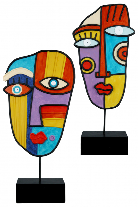 Set 2 decoratiuni Abstract, Rasina, Multicolor, 18x38x7 cm [6]