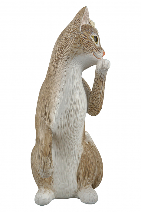 Set 2 decoratiuni Cat Nala, Rasina, Maro/Alb, 10x19x7 cm [6]