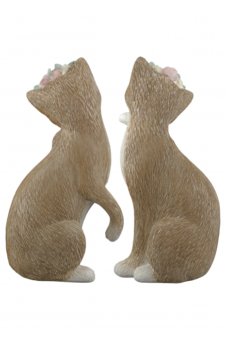 Set 2 decoratiuni Cat Nala, Rasina, Maro/Alb, 10x19x7 cm [3]