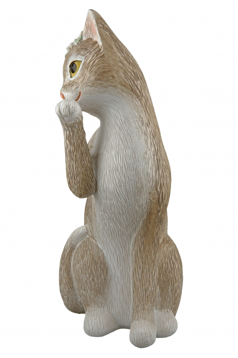 Set 2 decoratiuni Cat Nala, Rasina, Maro/Alb, 10x19x7 cm [8]