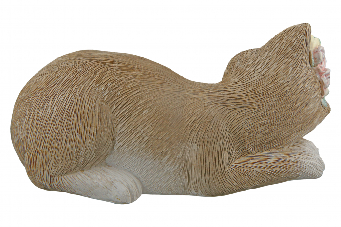 Set 2 decoratiuni Cat Nala, Rasina, Maro/Alb, 15x7x8 cm [3]
