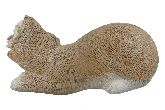 Set 2 decoratiuni Cat Nala, Rasina, Maro/Alb, 15x7x8 cm [5]