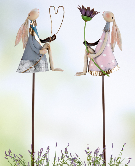 Set 2 decoratiuni de gradina Flora, metal, multicolor, 18x150x6 cm [1]