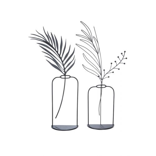 Set 2 decoratiuni pentru masa, Metal, Negru, 19x40x5 cm [3]