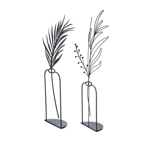 Set 2 decoratiuni pentru masa, Metal, Negru, 19x40x5 cm [2]
