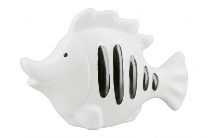 Set 2 decoratiuni Fin Fish, Portelan, Alb, 4.5x15.5x10.5 cm [3]