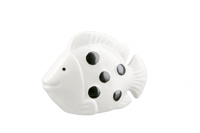 Set 2 decoratiuni Fin Fish, Portelan, Alb, 4.5x15.5x10.5 cm [2]