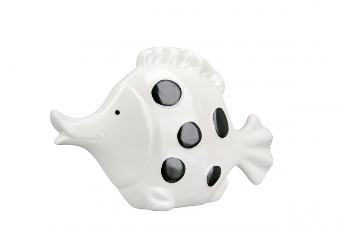 Set 2 decoratiuni Fin Fish, Portelan, Alb, 5.5x23x15 cm [3]