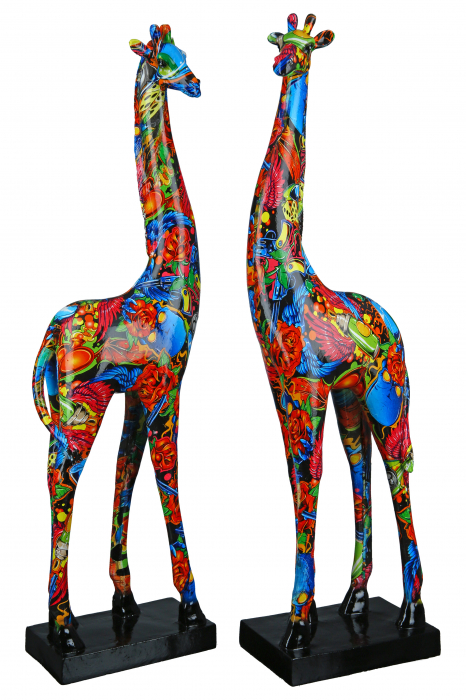Set 2 decoratiuni Giraffe Art Urban, Rasina, Multicolor, 13.5x48x8.5 cm [4]