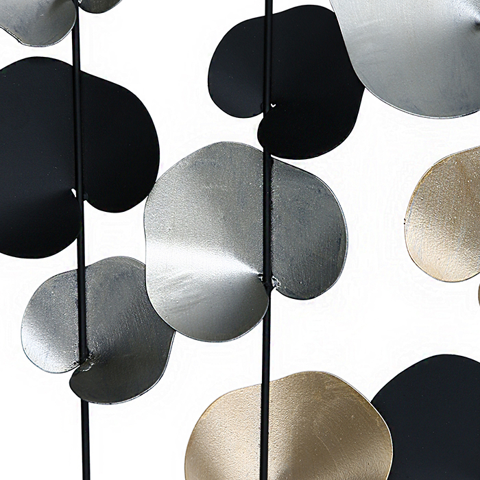 Set 2 decoratiuni pentru perete Vinesmetalic, negru/auriu/argintiu,84X30,50X4 [4]