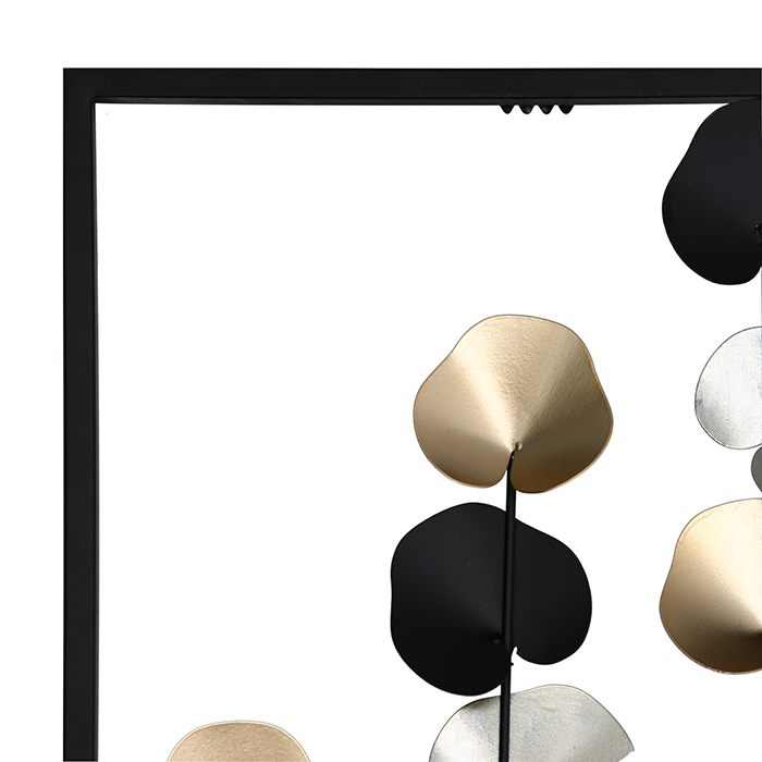 Set 2 decoratiuni pentru perete Vinesmetalic, negru/auriu/argintiu,84X30,50X4 [3]