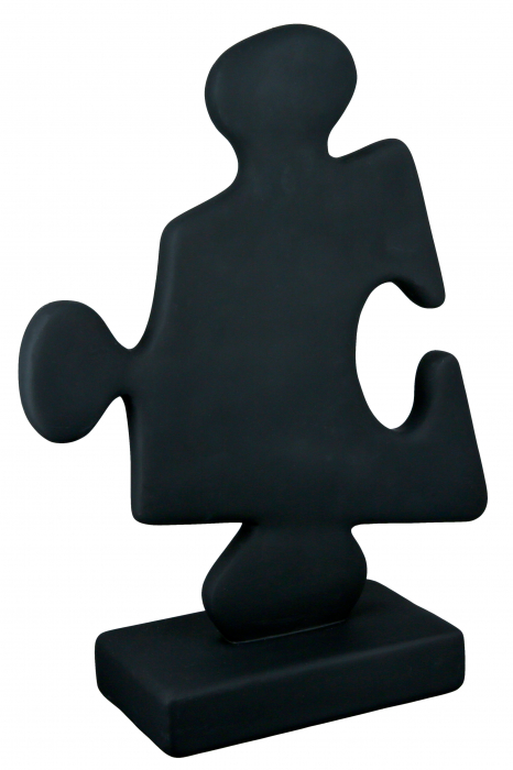 Set 2 decoratiuni Puzzle, Rasina, Alb, 28x38x10.5 cm [5]