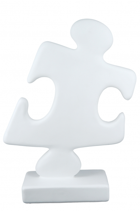 Set 2 decoratiuni Puzzle, Rasina, Alb, 28x38x10.5 cm [6]