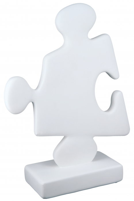 Set 2 decoratiuni Puzzle, Rasina, Alb, 28x38x10.5 cm [8]