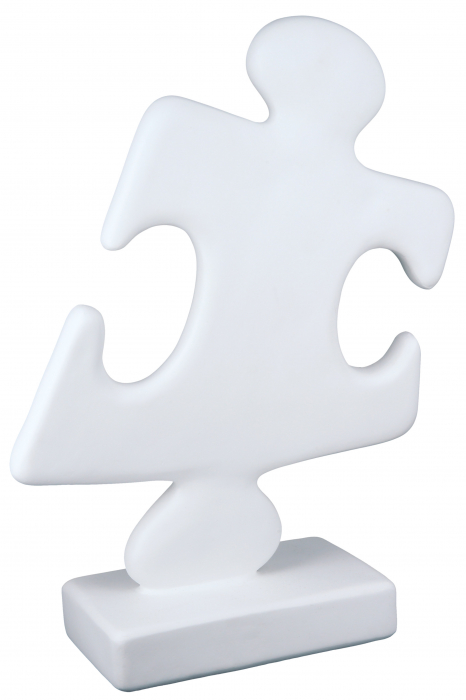 Set 2 decoratiuni Puzzle, Rasina, Alb, 28x38x10.5 cm [7]