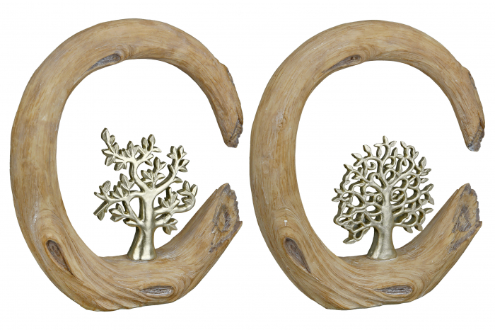 Set 2 decoratiuni Tree, Rasina, Maro/Argintiu, 20.5x22x6 cm [4]
