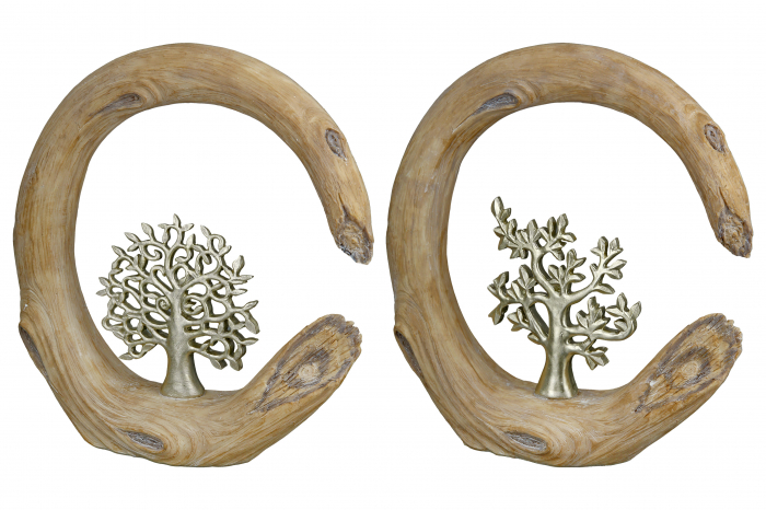 Set 2 decoratiuni Tree, Rasina, Maro/Argintiu, 20.5x22x6 cm [6]