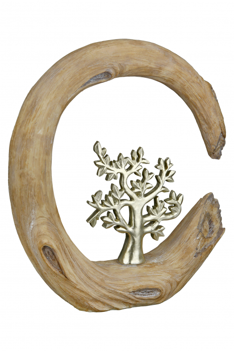 Set 2 decoratiuni Tree, Rasina, Maro/Argintiu, 20.5x22x6 cm [2]