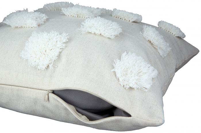 Set 2 fete de perne Yucca, Panza, Gri/Alb, 45x45 cm [8]