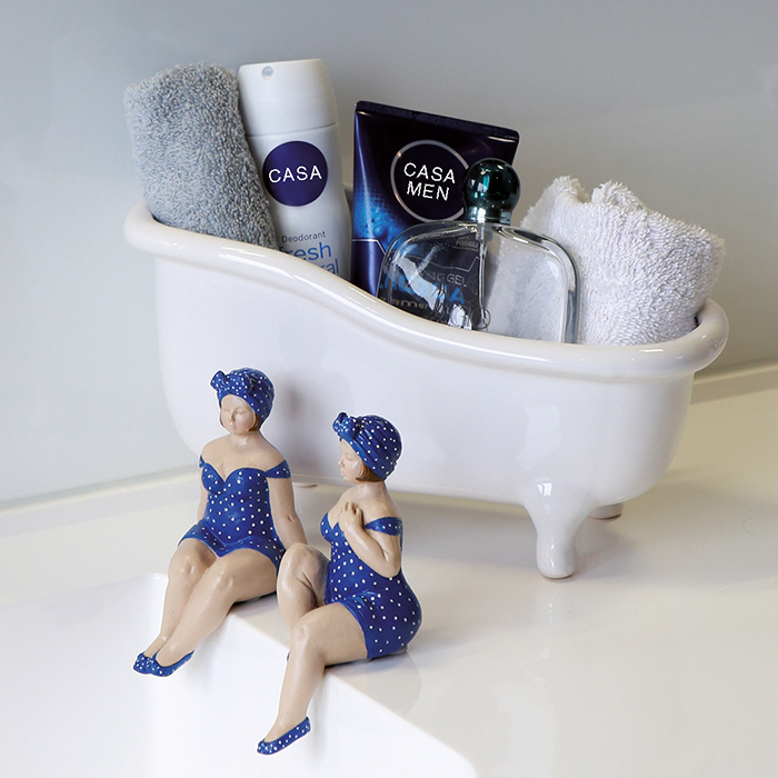 Set 2 figurine Becky, Rasina, Albastru/Alb, 12/13x6/4 cm [2]