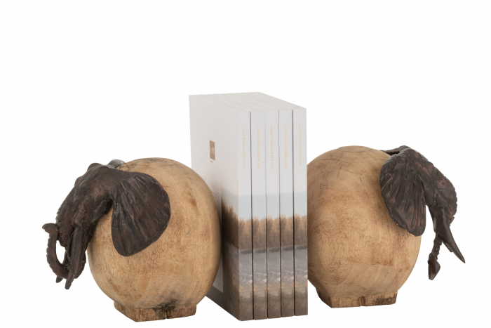 Set 2 figurine Elephant, Lemn, Bronz, 15x19.5x17 cm [4]