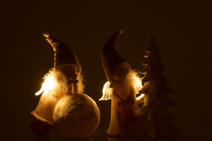 Set 2 figurine inger asortate, Compozit, Roz, 22x22x25 cm [3]