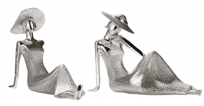 Set 2 figurine Lady Diva, rasina, argintiu, 8.5x16x24.5 cm [2]