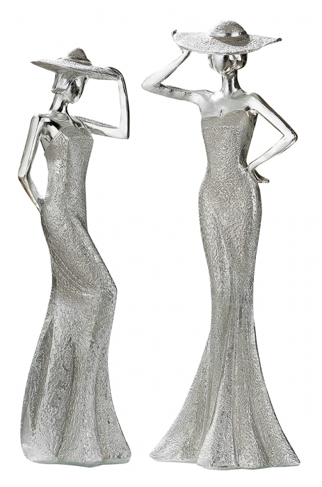 Set 2 figurine Lady Diva, rasina, argintiu, 8.5x30x10 cm [2]