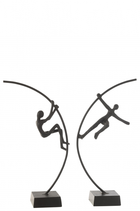 Set 2 figurine Person Hanging/Climbing, Aluminiu, Negru, 25x10x53 cm [2]