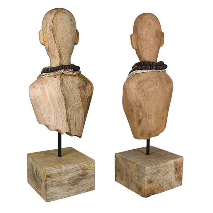 Set 2 figurine Sienna, Lemn, Maro, 18x45x13 cm [4]