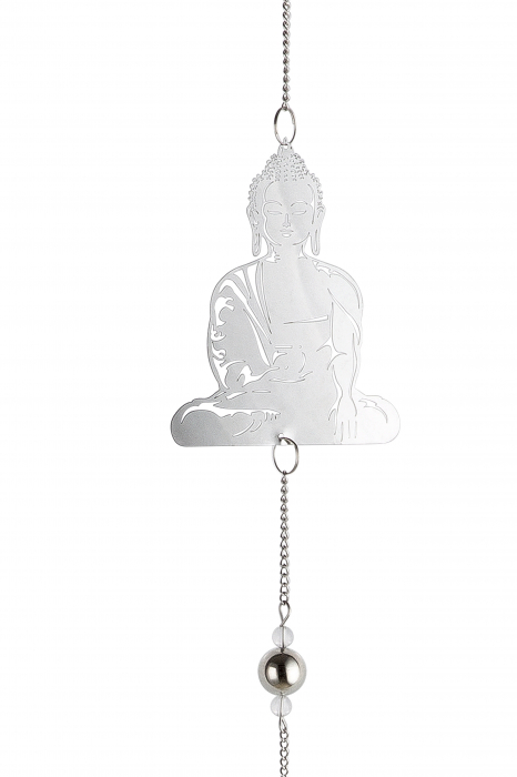 Set 2 ghirlande Buddha, Otel, Argintiu, 10x102x3 cm [6]