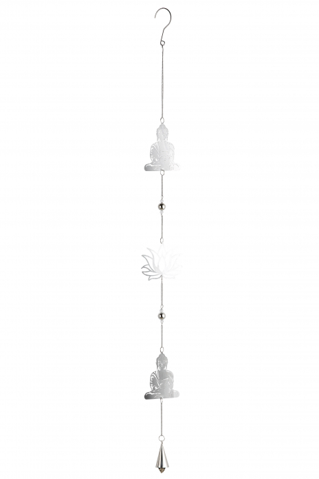 Set 2 ghirlande Buddha, Otel, Argintiu, 10x102x3 cm [4]