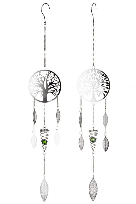Set 2 ghirlande Tree of Life, otel, argintiu, 13x80 cm [2]