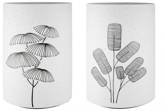 Set 2 lampi Ellipse Dagoba, Portelan, Alb/Negru, 18x28x10 cm [2]