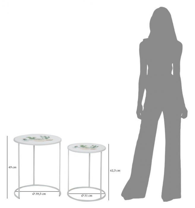 Set 2 masute CACTUS (cm) Ø 39,5X49-31X42,5 [8]