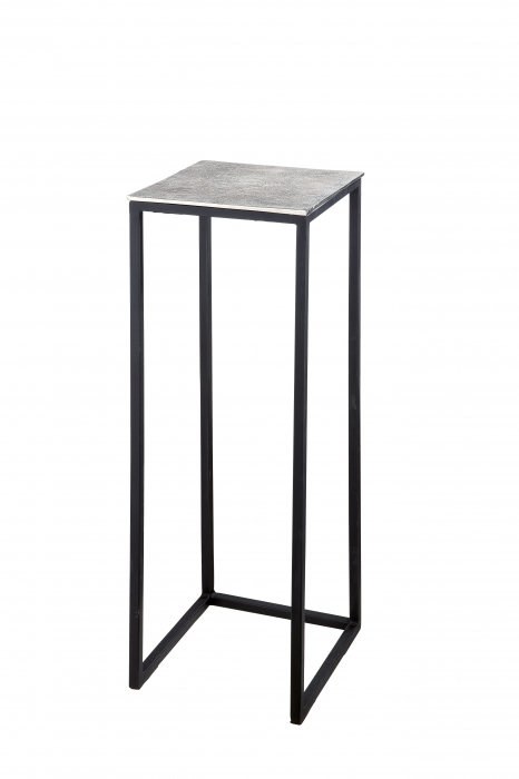 Set 2 masute Quadro, Aluminiu/Metal, Negru/Argintiu, 30x97x30 cm [2]