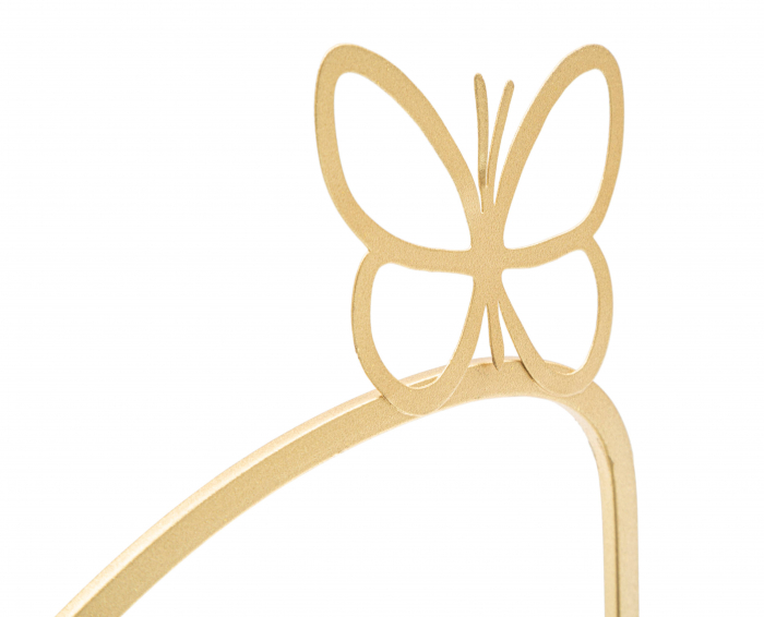 Set 2 noptiere suspendate Butterfly, Fier/MDF/Oglinda, Auriu, 21x41.5x18 cm [3]