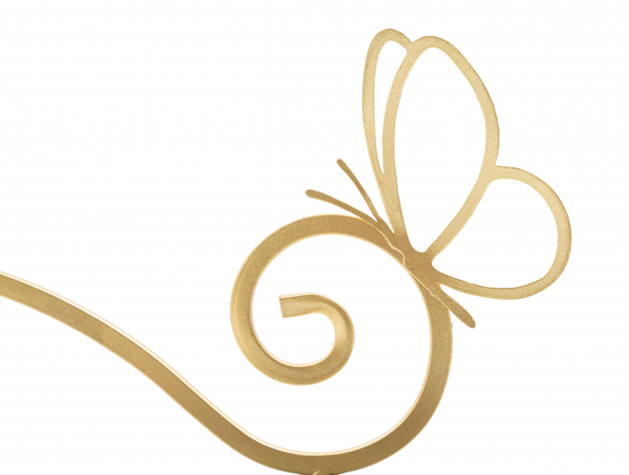 Set 2 noptiere suspendate Butterfly, Fier/MDF/Oglinda, Auriu, 21x41.5x18 cm [2]